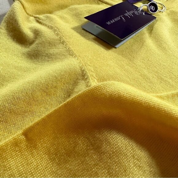 Ralph Lauren Canary Yellow Italian Cashmere Crewneck Long Sleeve Sweater - Picture 6 of 14